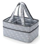 Kiddale Cotton Caddy Diaper Bag | Effortless Organization & Style | Perfect Baby Shower Gift & Travel Essential | Grey