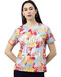 JUNEBERRY® Women's Cotton Half Sleeve Regular Fit Printed T-Shirt (JB_TSH_54_502_Wild_XL_Multicolored_X-Large)