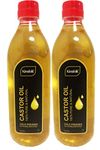 Kinsfolk CASTOR Oil ((100% Pure COLD PRESSED)) For HAIR GROWTH - 500 ml ((Pack Of 2))