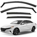 GrandWheel Co Smoke Tinted in-Channel Side Window Vent Visor Deflectors Rain Guards Compatible with Hyundai Elantra 2021-2026 - 4 pcs. GW0450