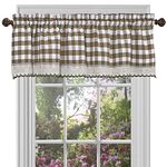 Achim Home Furnishings Buffalo Check Valance, 58-Inch by 14-Inch, Taupe