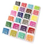 Levin 24 Colors Craft Finger Ink Pad Set, Fingerpaint Rainbow Washable Stamp Pads for Rubber Stamps, Partner Color Card Making and Kids DIY Scrapbooking