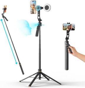 acer Auto Face Tracking Tripod for iPhone – Magnetic Phone Mount Gesture Control Detachable Mini Ring Light 64" 360 Degree AI Tracking Phone Tripod for Vlogging YouTube TikTok Video Recording