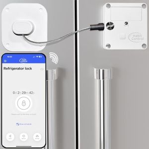 Habit Control Smart Lock - App-Controlled Access for Snacks, Food & Alcohol - 3-in-1 Modes: Timer, Schedule & Simple Lock to Build Focused, Healthy Habits - for Refrigerators, Cabinets & Drawers