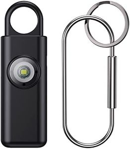 AMIR Personal Alarm Keychain for Women Safety - Loud 130 dB Siren with Strobe Light and Carabiner - Helps Women, Children, Men, Seniors, Elderly Emergency Call (Black)