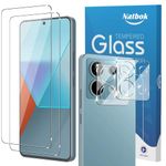Natbok 2+2 Pack for Xiaomi Redmi Note 13 Pro 5G/Poco X6 Screen Protector with Camera Lens Protector,Full Coverage 9H Tempered Glass Film,HD Clear Scratch Resistant,Bubble-Free