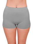 Love My Fashions ® Women's Boyshort Microfibre High Waist Boxers Seamless Stretchy Full Coverage Underwear for Ladies Grey