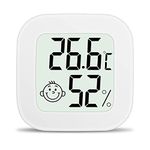 SAS HUB LCD Digital Smiley Hygrometer Thermometer for room temperature, Indoor Hygrometer Thermometer with Temperature Humidity Monitor for Bedroom, Baby Room, Warehouse, Cellar, Car