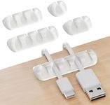 GLUIT Adhesive Desktop Cable Organizer Versatile Cord Holders Wire Clips and Cable Holder Cord Organizer for Desk Table Accessories Office Spaces New Transparent 5 Pack