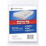 TWIN/DOUBLE Mattress Bags for Moving & Storage | Large Clear Breathable Plastic Mattress Cover | 54" X 10" X 86" | Durable Polyethylene Tear-Resistant Bag to Protect Box Spring or Mattress | 1 pack