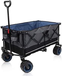 your GEAR Faltbarer Bollerwagen Trolley XXL Faltwagen Strandwagen 2 Getränkehalter 10cm Reifen 195 l