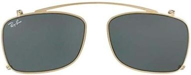 Ray-Ban Rx5228c Clip-on Sunglasses for Square Prescription Eyewear Frames, Arista/Dark Green, 55 mm