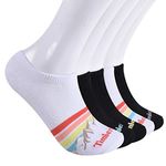 Timberland Women's 5-Pack No Show Liner Socks, Multi Mountain Stripe, One Size