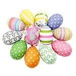 12pcs New Colorful Paper Mache Egg Hanging Ornaments Easter Christmas Decoration