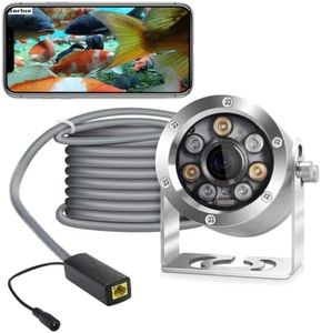 Barlus Underwater Camera POE 5MP CMOS lens 100° Wide-angle Sea Stainless Steel with Fill Light IP68 Waterproof Camera for 24/7 koi pond with 32ft Cable