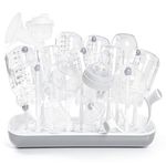 Termichy Baby Bottle Drying Rack, Large Capacity Baby Bottle Rack for Bottles, Dry Rack with Removable Water Tray (Gray)