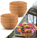 Sinimaka Coco Liners for Planters 12 Inch, 6 Pack Round Hanging Basket Liners, Coconut Fiber Liners for Planters Flowers Garden