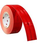 3M 2 inch (50.8 mm) Width x 20 Feet High Intensity Warning Retro Reflective Reflector Radium Conspicuity Sticker Tape Sheet For Car, Truck, Lorry, Cycle Color : Red