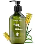 Aloderma 99% Organic Aloe Vera Gel, Bottled within 12 Hours of Harvest (300g, 10.6 oz)