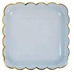 Surplus Party Plates for Birthday Parties 20 Disposable Plates Pure and Safe (7 in, Square Shape Blue)