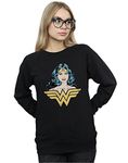 DC Comics Women's Wonder Woman Gaze Sweatshirt Large Black