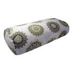 Cylindrical Yoga Bolster "Green" - Yoga Cushion | Removable and Washable Cover | Buckwheat Shell Filling | Carry Handle | 62 x 26 x 15cm