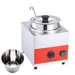 Commercial Soup Warmer with Pot Food Warmers 3.5 qt Capacity Sauce Dispenser for Nacho Cheese Chocolate Square(ladle)