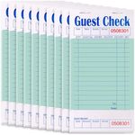 Alitte Guest Check Books for Servers Order Book 10 Pack Restaurant Server Notepads with Serial Numbers, Menu Labels Waitress Booklet for Diner, Cafe, Food Truck, Catering Business Delivery - 50 Sheets