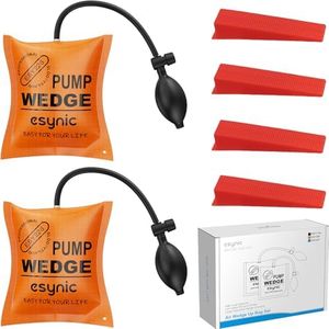 eSynic 2Pack Durable Air Wedge Bags Reliable Inflatable Shim Bags Anti-slip Air Wedge Tools Load-bearing 300lbs/136kg Air Lifting Bags with 4 Wedges for Door Window Washing Machine Installation etc