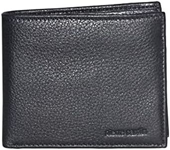 Pierre Cardin Men's Genuine Soft Italian Leather RFID Satin Lining Bi-Fold Wallet, Black