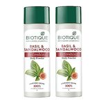 Biotique Basil and Sandalwood Refreshing Body Powder| Ayurvedic and Organically Pure |100% Botanical Extracts | 150g (Pack of 2)