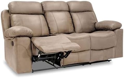 duehome | Sofá 3 Plazas, Sofá Reclinable, Asiento de Descanso, Modelo Nellie, Acabado en Tejido Color Cemento, Medidas: 208 cm (Ancho) x 101 cm (Alto) x 97 cm (Fondo)