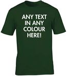 Hippowarehouse Personalised T-Shirt UK Unisex Short Sleeve Printed Text Image Photo Mens Womens Funny (Specific Size Guide in Description) Forest Green