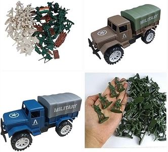 Safaira Toys 65 PCs Army Toys Soldiers Set for Kids Boys Mini Military Base Army Education for Kids Birthday Gifts Small Size with 1 Army Truck
