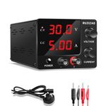 Ruzizao DC Power Supply - Variable (30V, 5A), Mini Bench Power with High Precision 3-Digit LED Display