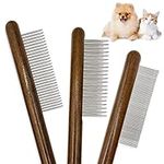ZKKZOMA 3 Pack Solid Wood Cat Combs