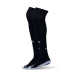 Mizaki Over the Knee Anti-Slip Football Socks for Men & Women - Football Grip Stockings with Rubber Pad Grip Technology - Football Grip Socks, Multi Sports Grip Socks (Black)