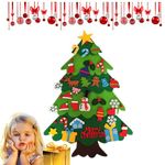 DIY Felt Christmas Tree,3.28ft Felt Christmas Tree Set with 32Pcs Detachable Christmas Ornaments for Kids/Toddlers,Wall Hanging Felt Xmas Tree Non-woven Xmas tree Gifts Home Door Window Decor Kit