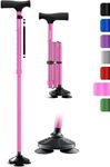 HONEYBULL Walking Cane for Men & Women - Foldable, Adjustable, Collapsible, Free Standing Cane, Pivot Tip, Heavy Duty, with Travel Bag | Walking Sticks, Folding Canes for Seniors & Adults [Pink]