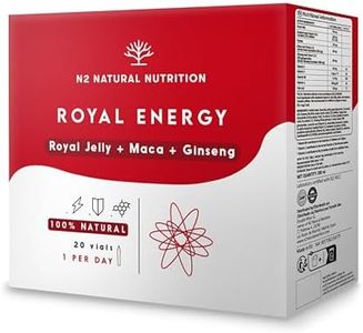 Jalea Real con Ginseng, Maca y Vitamina C. Alta Dosis Energética. Combate el Cansancio, Favorece el Rendimiento Físico y Refuerza el Sistema Inmunitario. 20 Viales Sabor Naranja. N2 Natural Nutrition