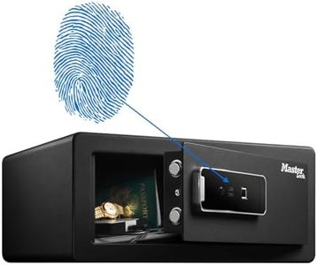 Master Lock LX110BEURHRO Biometric Security Safe for Valuables, Black, 19.5 x 43 x 37 cm
