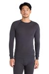 Mountain Warehouse Merino Mens Long Sleeve Thermal Baselayer Top - Lightweight Jumper, Antibacterial & Quick Drying Sweatshirt - for Travel & Outdoors Dark Grey M