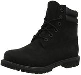 Timberland Women's Waterville 6 Inch Double Collar Waterproof Lace up Boots, Black Nubuck, 5 UK