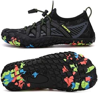 UBFEN Water Shoes for Kids Boys Girls Aqua Socks Barefoot Beach Sports Swim Pool Quick Dry Lightweight Toddler Little Big Kid C Dark Grey 6 Big Kid