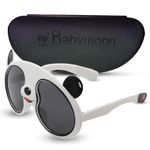 BabyMoon Kids Panda Shaped Summer Non-Polarized Sunglasses Goggles For Girls & Boys | 3-10 Years | White