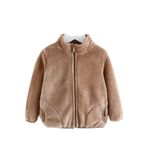 MOMISY Polyester Blend Baby Boy & Girls Sweater Jacket Front Open Cardigan (1 To 2 Years, Khaki)