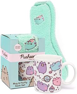 Pusheen Mug Slipper Socks Gift Kids Adults Cat Cup One Size 11 Oz