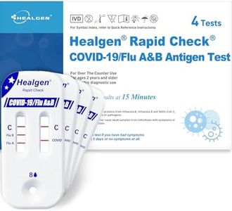 Healgen Rapid Check COVID-19, Flu A&B Antigen Test Kit, The First FDA Authorized OTC 3-in-1 Flu & COVID Home Test, Easy to Read Dual Windows, Results in 15 Mins, 18-Month Shelf Life, 4 Test