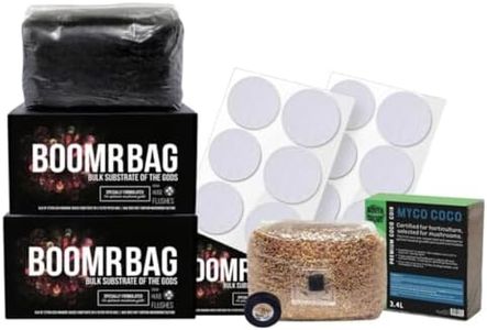 North Spore Boomr Bag + Max Yield Bin Monotub Refill Kit | Boomr Bag Sterilized Manure Substrate | Sterilized Grain Bag | Coco Coir Substrate | for Use in Max Yield Bin Monotub