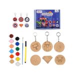 HOBBY INDIA Super Hero Theme Keychains & Fridge Magnets Painting Kit's for 3+ Age Kid's | Best Art & Craft Kits for Gifts